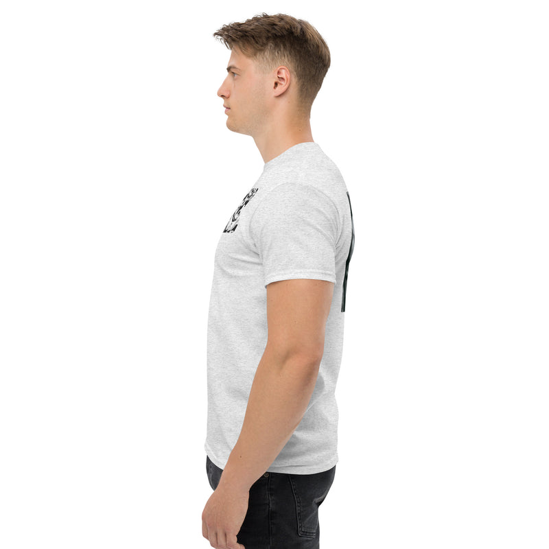 T-Shirt Bordada Cinzenta  Estátua com Fones Masculina