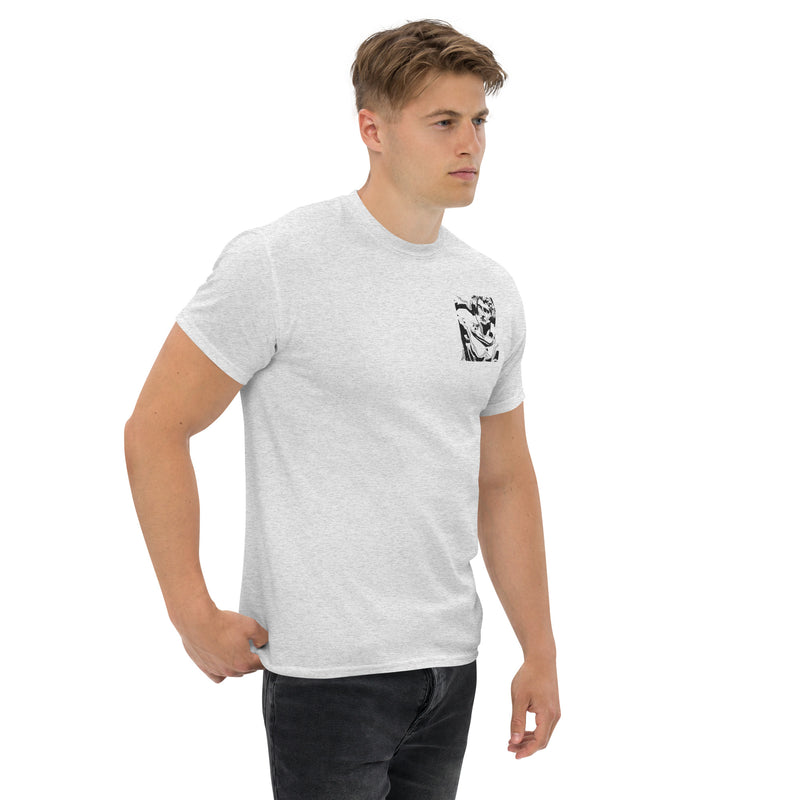 T-Shirt Bordada Cinzenta  Estátua com Fones Masculina