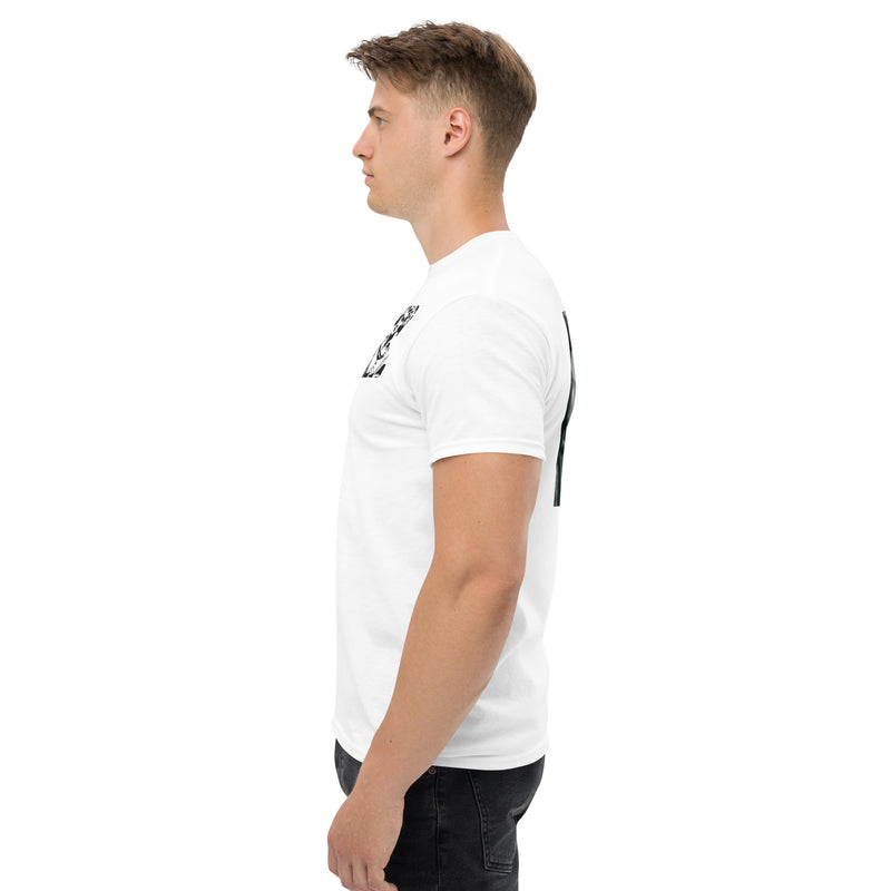 T-Shirt Bordada Cinzenta  Estátua com Fones Masculina