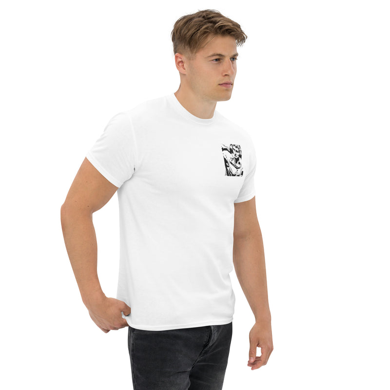 T-Shirt Bordada Cinzenta  Estátua com Fones Masculina